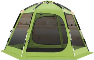 NIEH Pop-Up Tents Multi-Person Double-Layer 6-8 People Hexagon Tent Water-Resistant & UV Protection Automatic Tents for Beach Outdoor Traveling Hiking Camping Hunting Fishing etc Unisex