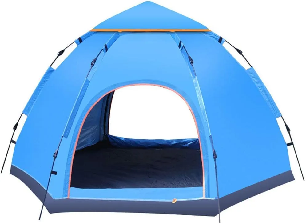 NIEH Portable Automatic Pop Up Tent, 6Person Family Camping Tent with Storage Bag, Rainproof and Mosquito Proof, Breathable and UV Proof, Tent for Family Camping,Blue