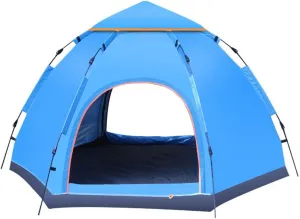 NIEH Portable Automatic Pop Up Tent, 6Person Family Camping Tent with Storage Bag, Rainproof and Mosquito Proof, Breathable and UV Proof, Tent for Family Camping,Blue