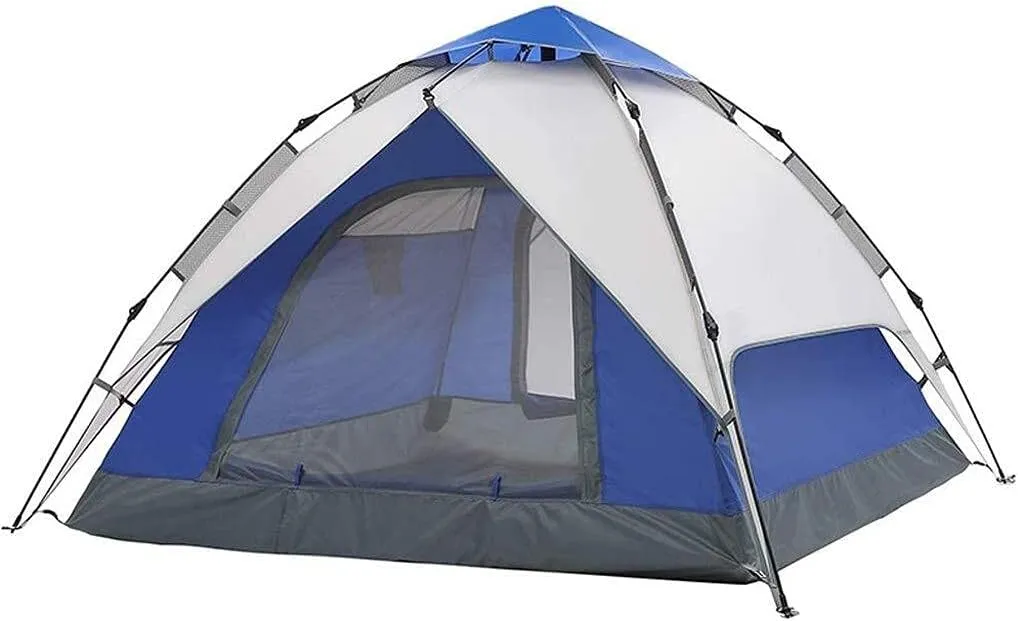 NIEH Tent Windproof Waterproof Camping Tent Pop Up Automatic Camping Tent Rainrproof Windproof Multifunction Lightweight 3-4 Person Family Tent,Blue Outdoor Camping Supplies Easy Large Capacity
