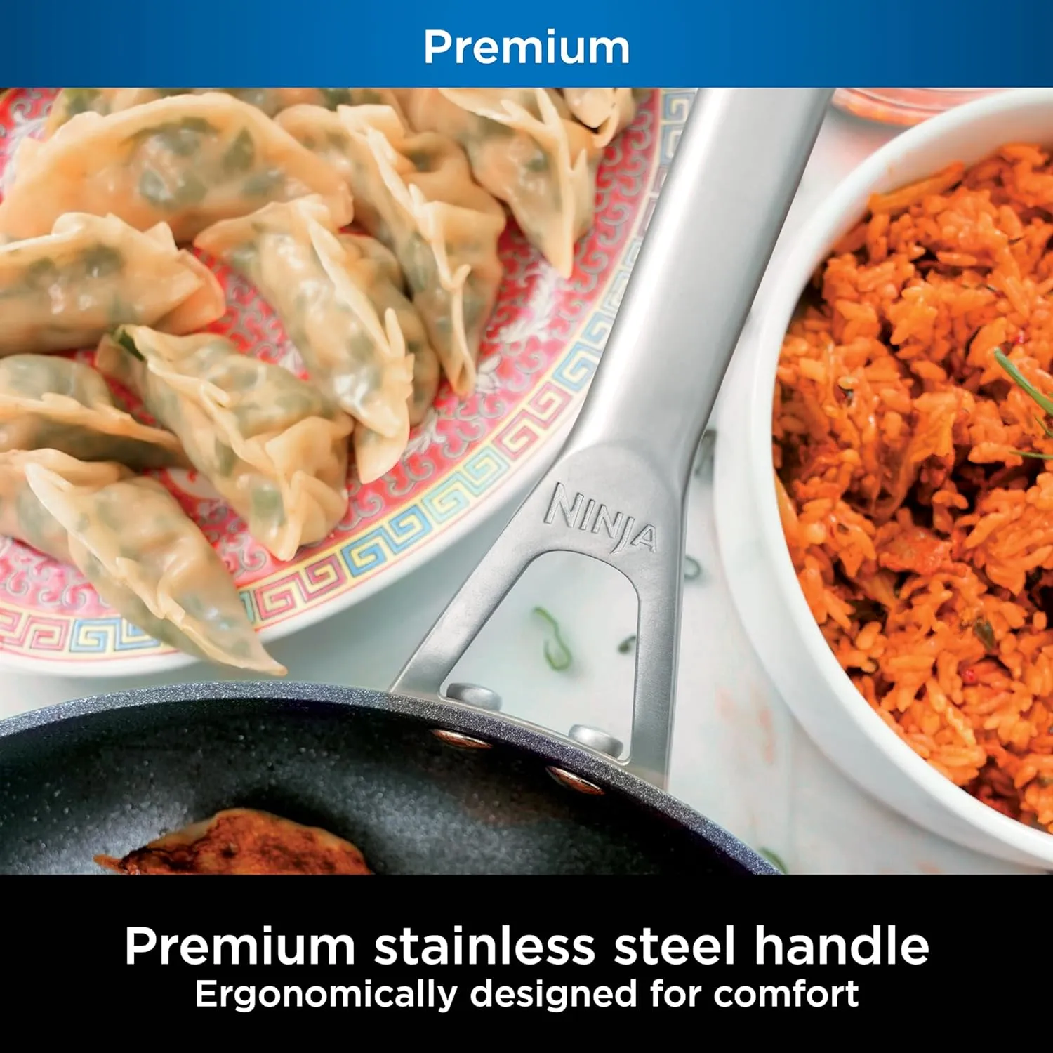 Ninja C30026 Foodi NeverStick Premium 10.25 Inch Fry Pan, Hard-Anodized, Nonstick, Durable & Oven Safe to 500°F, Slate Grey