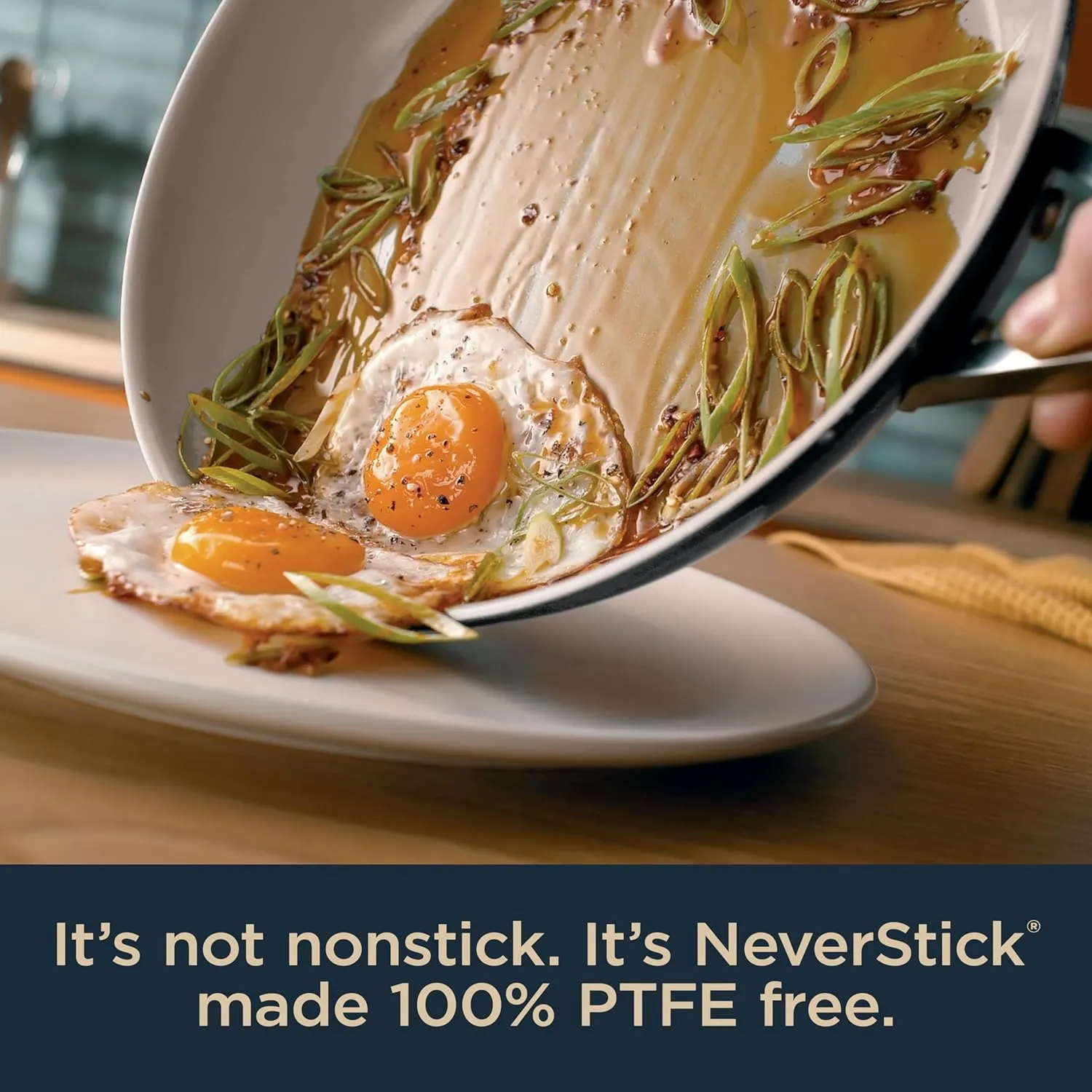 Ninja Ceramic Pro 10.25" Fry Pan, Non-Stick Pan, PTFE Free, Ceramic Coated, Stainless Steel Handle, Stove to Oven Safe to 660°F, All Stovetops & Induction Compatible, Midnight Blue, CW30026MM