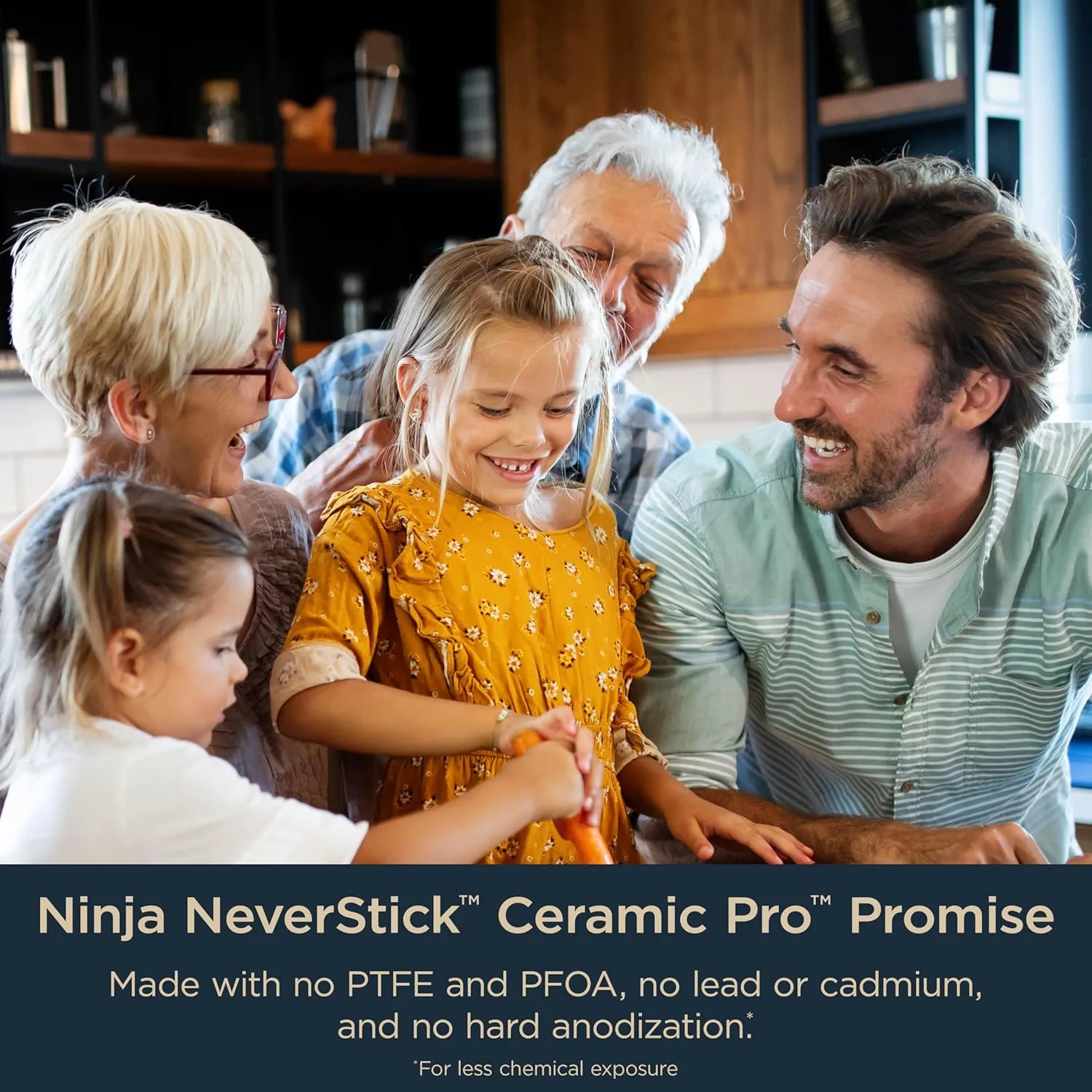 Ninja Ceramic Pro 10.25" Fry Pan, Non-Stick Pan, PTFE Free, Ceramic Coated, Stainless Steel Handle, Stove to Oven Safe to 660°F, All Stovetops & Induction Compatible, Midnight Blue, CW30026MM