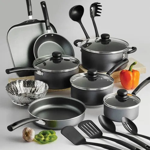 Non-stick Premium at a great Steel Gray Artificial intelligence Primaware Set, 18 Piece Cookware