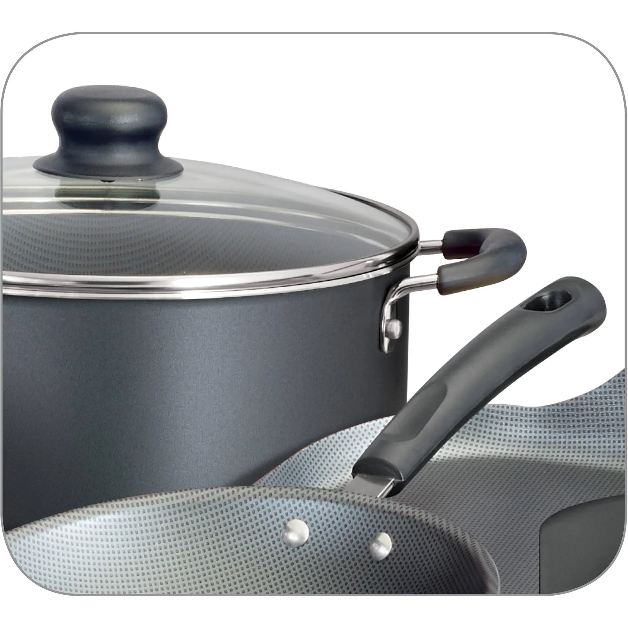 Non-stick Premium at a great Steel Gray Artificial intelligence Primaware Set, 18 Piece Cookware