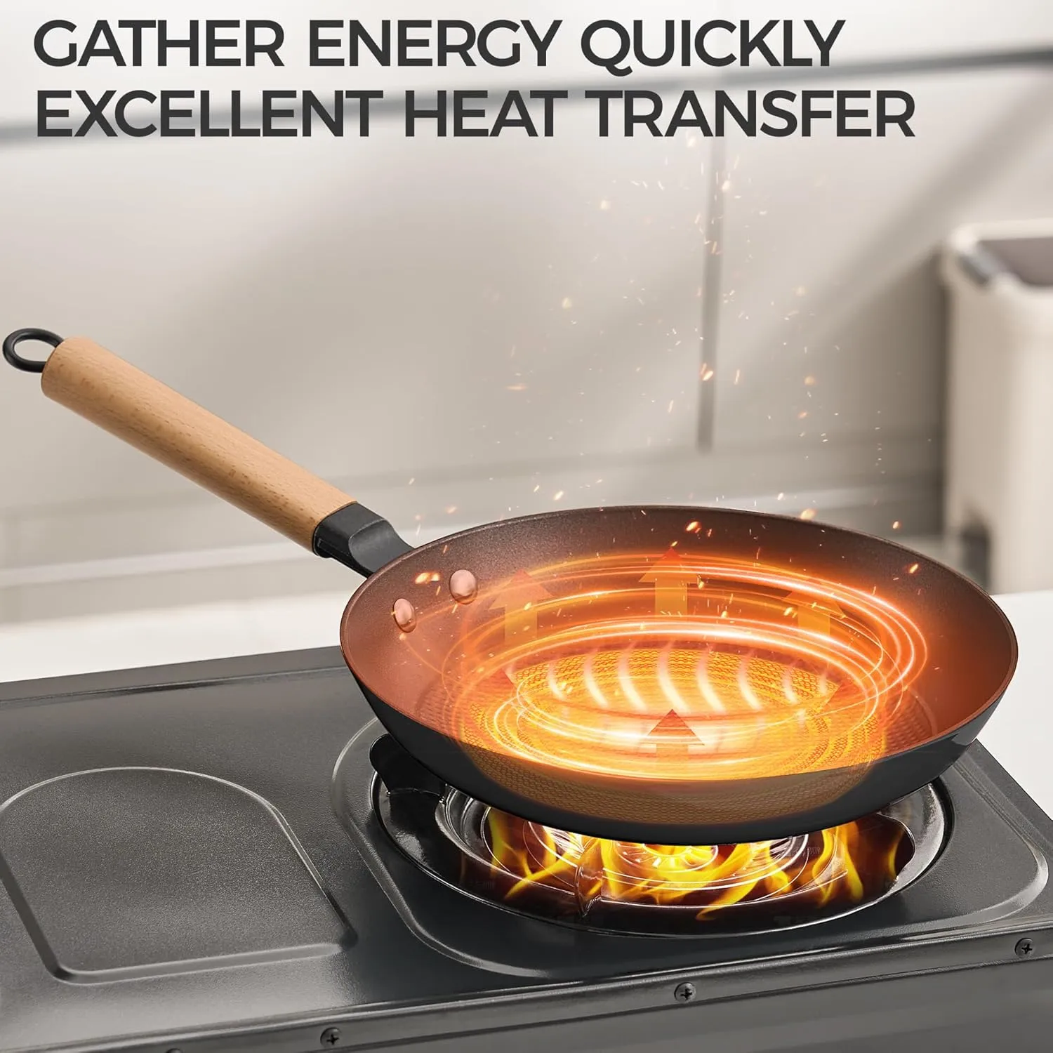 Nonstick Frying Pan 10 inch, Ceramic Cast Iron Skillet, Lightweight Pre-seasoned Cast Iron Pan with Detachable Handle, Dishwasher & Oven Safe, Free of PFAS and PFOA