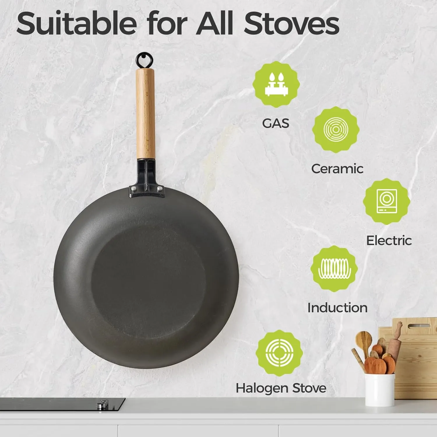 Nonstick Frying Pan 10 inch, Ceramic Cast Iron Skillet, Lightweight Pre-seasoned Cast Iron Pan with Detachable Handle, Dishwasher & Oven Safe, Free of PFAS and PFOA