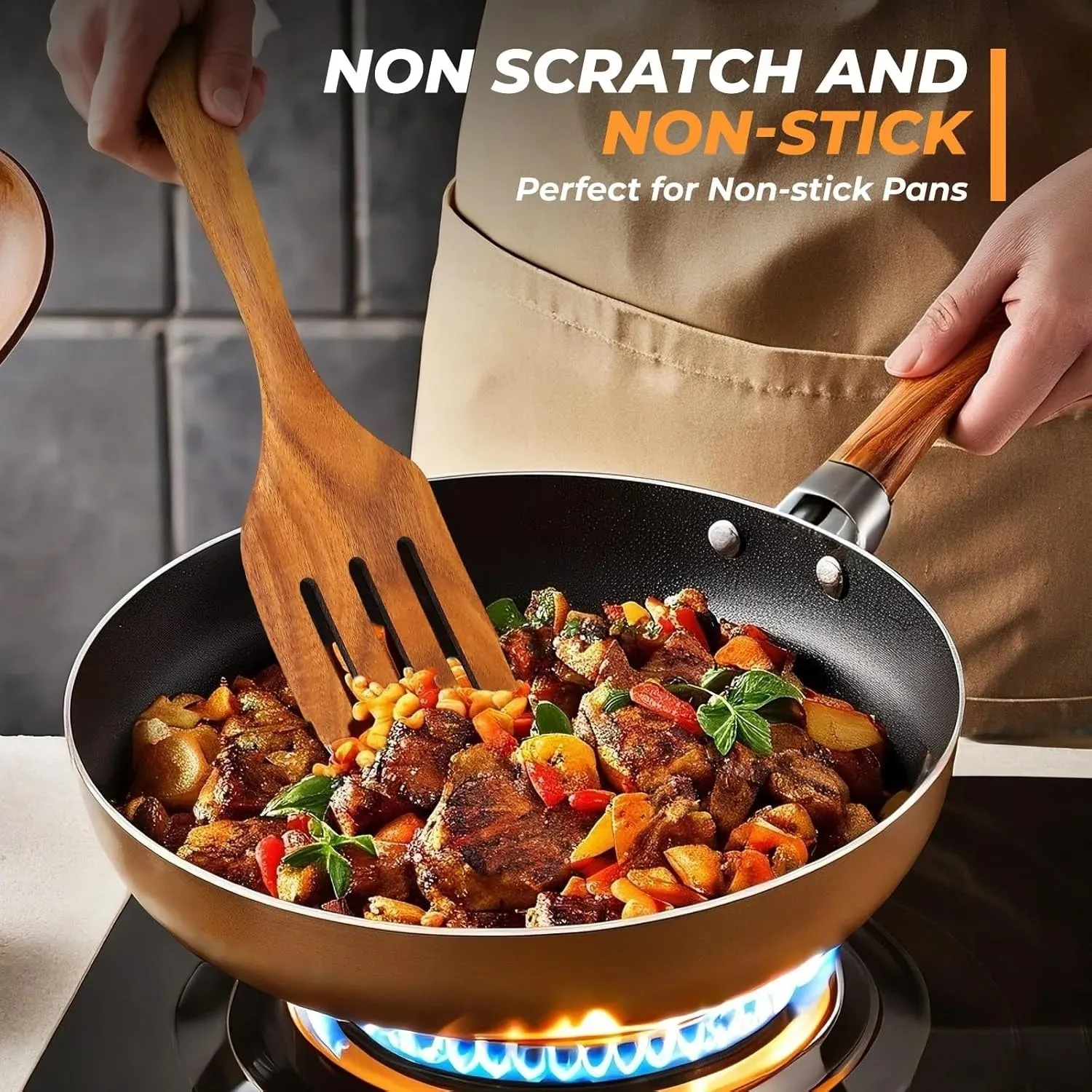 Nonstick Spatulas Wooden Safe Curated collection Best deal