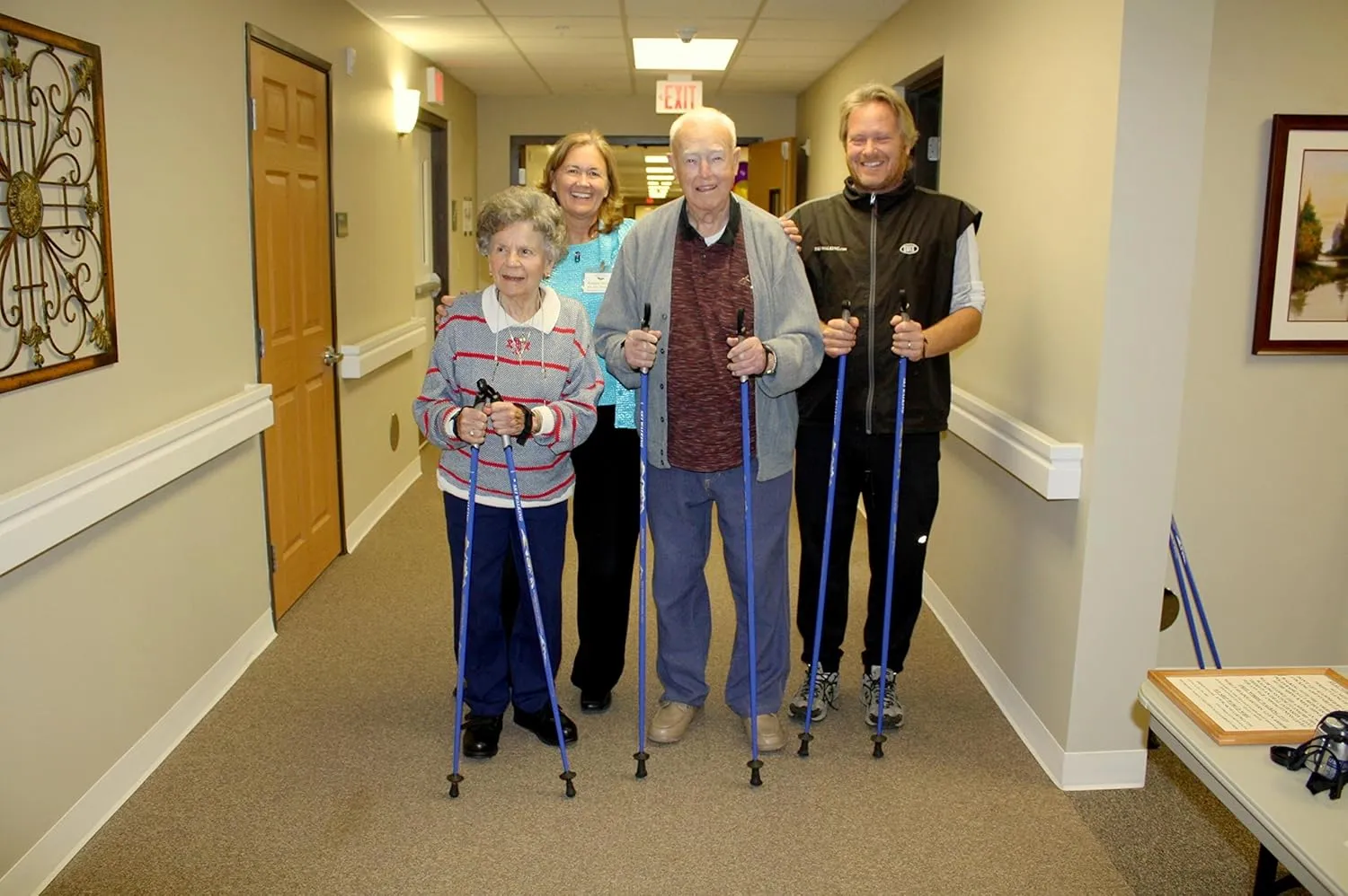 Nordic Walking Poles Custom Fit to Your Height. Quality 1-Piece Poles - 32 Lengths Non-Collapsible. #1 for Hiking, Trekking, Physical Therapy.