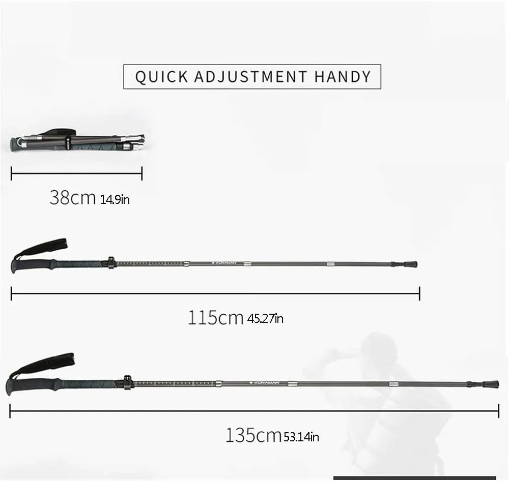 Nordic Walking Trekking Poles, Lightweight Adjustable Unisex Folding Hiking Poles, Hiking Sticks/Walking Poles for Hiking Trekking Camping Traveling Climbing Backpacking