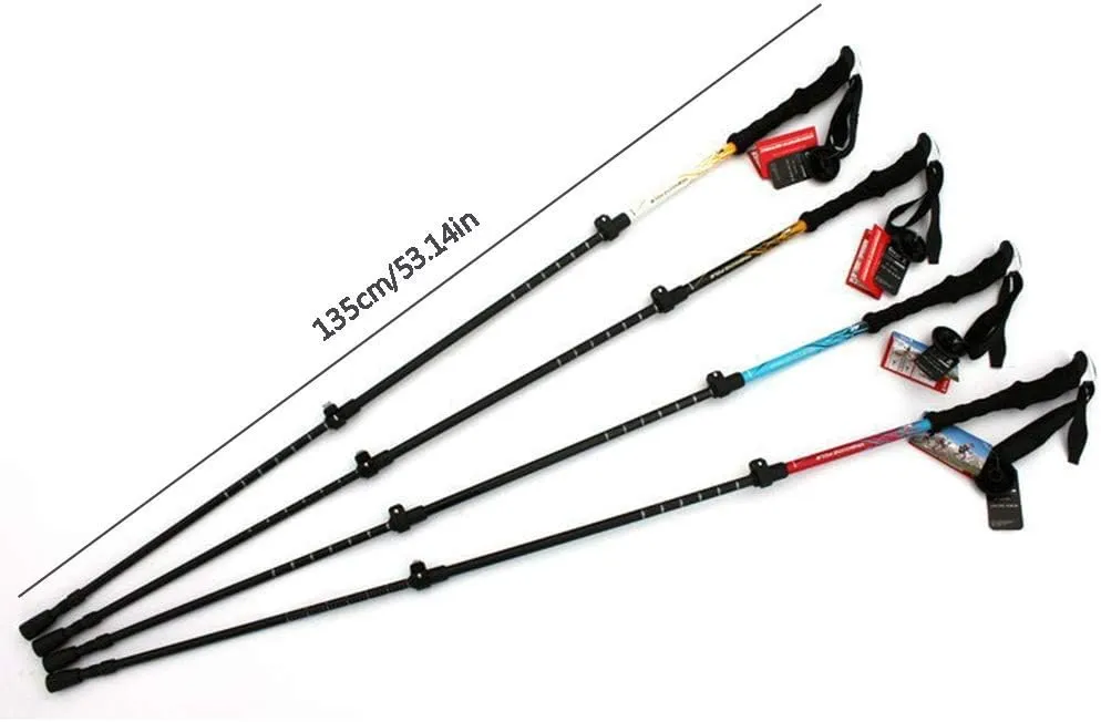 Nordic Walking Trekking Poles with Antishock and Quick Lock System, Telescopic Ultralight for Hiking Camping Mountaining Backpacking Walking Trekking