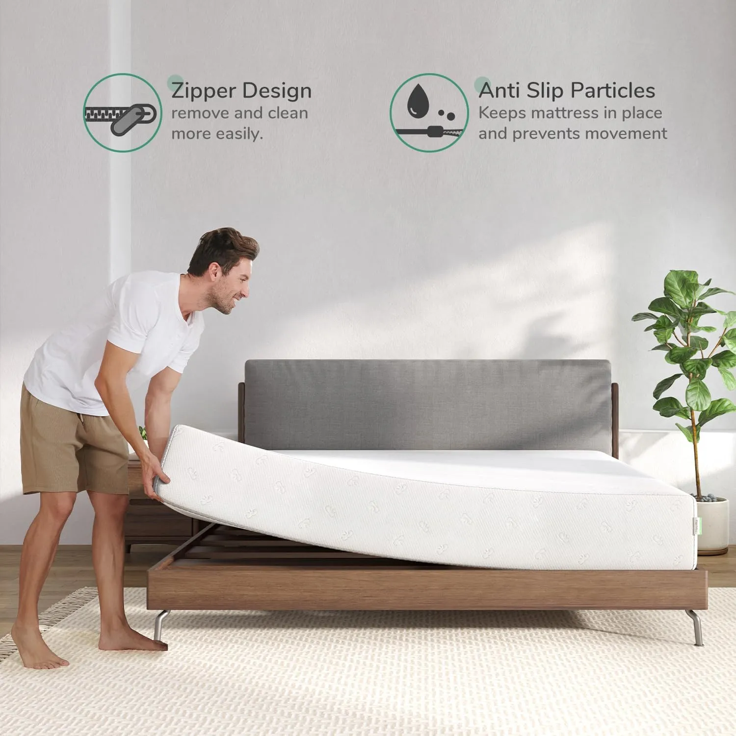 Novilla Twin Size Mattress, 8 Inch Memory Foam Mattress Twin for Pressure Relief & Comfort Sleep, Removable Washable Cover, CertiPUR-US Certified Twin Mattresses in a Box, Medium Firm