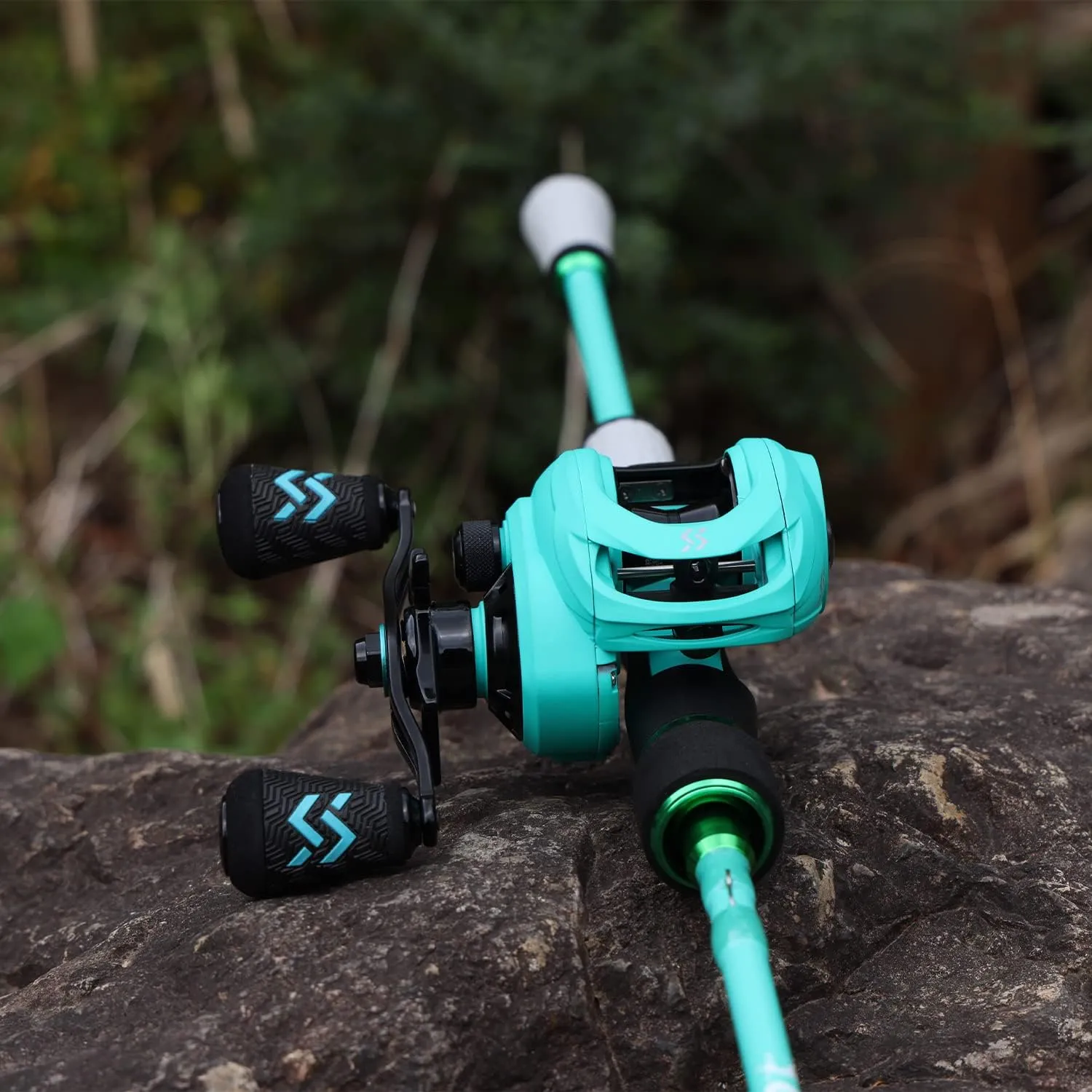 One Bass Spirit Flame Fishing Rod Reel Combo, Spinning & Baitcasting Fishing Pole with Graphite 2Pc Blanks, Stainless Steel Guides
