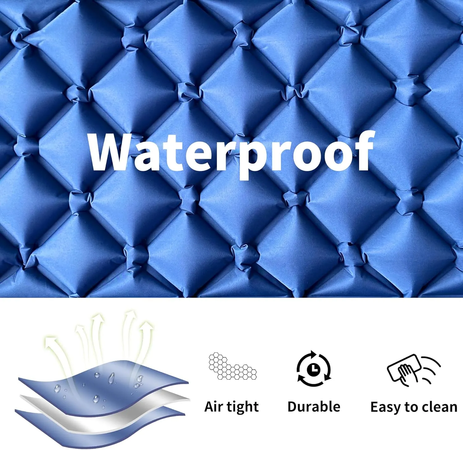 ONTYZZ Sleeping Pad for Camping Ultralight Inflatable Sleeping Pad with Built-in Foot Pump Upgraded Durable Compact Camping Air Pad for Camping Hiking Traveling, Blue, 193*60*7cm