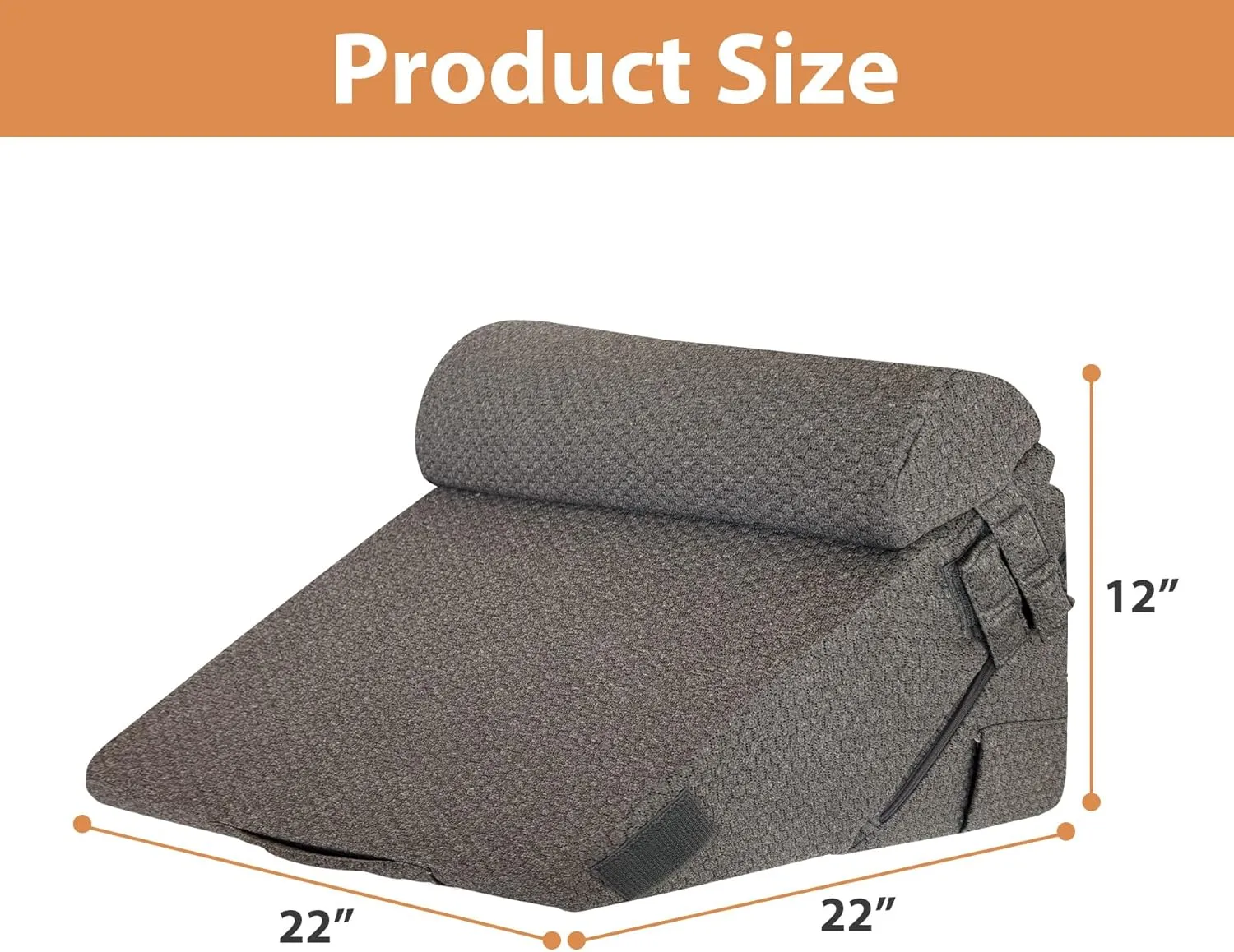 Orthopedic Bed Wedge Pillow Set 3Pcs, Adjustable Memory Foam, Pillow Wedge for Post Surgery, Back Pain Relief, Triangle Pillows for Acid Reflux, Snoring, GERD, Dark Grey