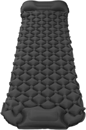 OUKENS Camping Sleeping Pad, Ultralight Inflatable Sleeping Mat with Built in Pump Backpacking Camping Air Mattress for Outdoor,Beach Accessories (Dark Grey)