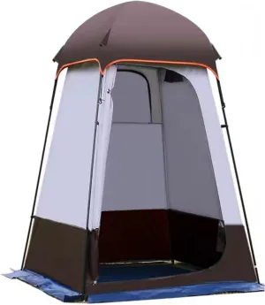 Outdoor Bath Changing Tent, Portable Shower Tent for Privacy, Suitable for Outdoor Camping and Beach (Brown)