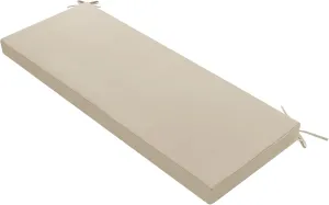 Outdoor Bench Cushion: Waterproof and Fade Resistant Patio Furniture Cushions - Non-Slip Bench Pad Cushion with Removable Cover for Garden Swing Porch Sofa Settee, 48 x 18 x 3 Inch, Beige