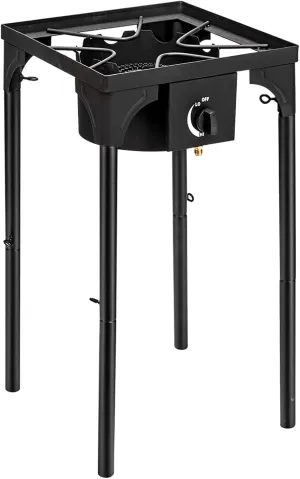 Outdoor Camp Stove Propane 75000 BTU High Pressure Propane Gas Cooker 0-20 Psi Adjustable Portable Single Burner Cast Iron Patio Cooking for Outdoor Kitchen Hunting Fishing Backyard