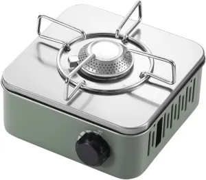 Outdoor Camping Cooking Gas Stove Strong Trips Burner Grill Super Light Travel Supplies Cooking Utensils-Green Easy to Use