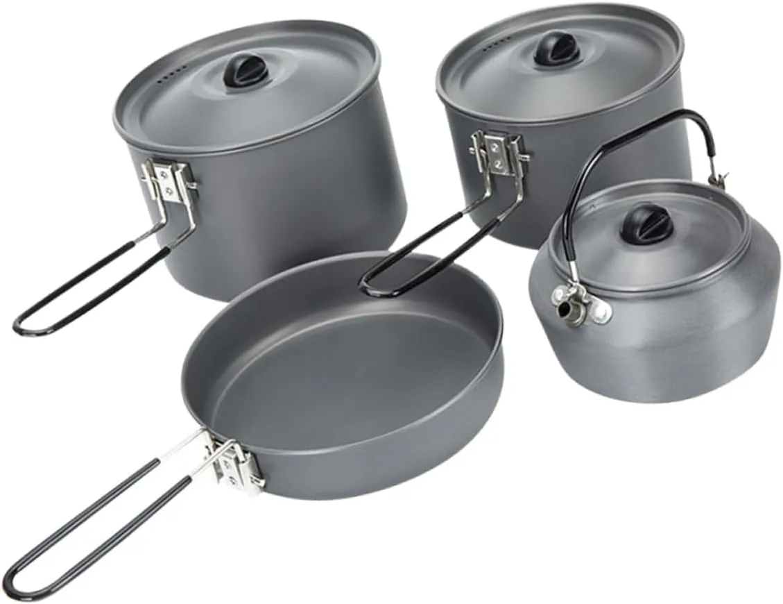 Outdoor Camping Cookware Set 1 Pot Camping Teapots Nonstick Pots Accessories Easy to Use