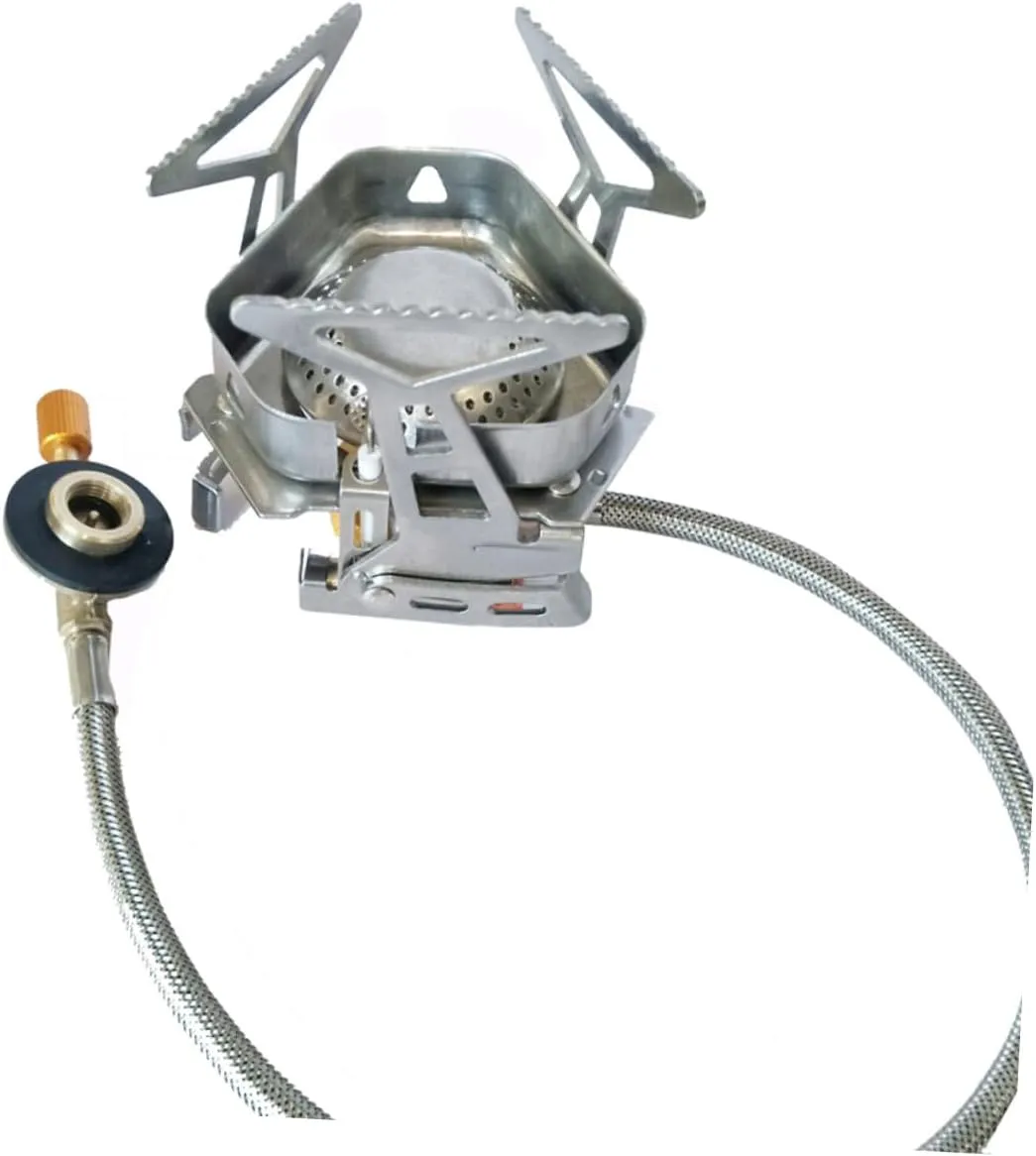 Outdoor Camping Gas Stove Portable Split Stainless Steel Cooker with Windshield for Picnic Bbq and Travel High Temperature Design for Enhanced Efficiency