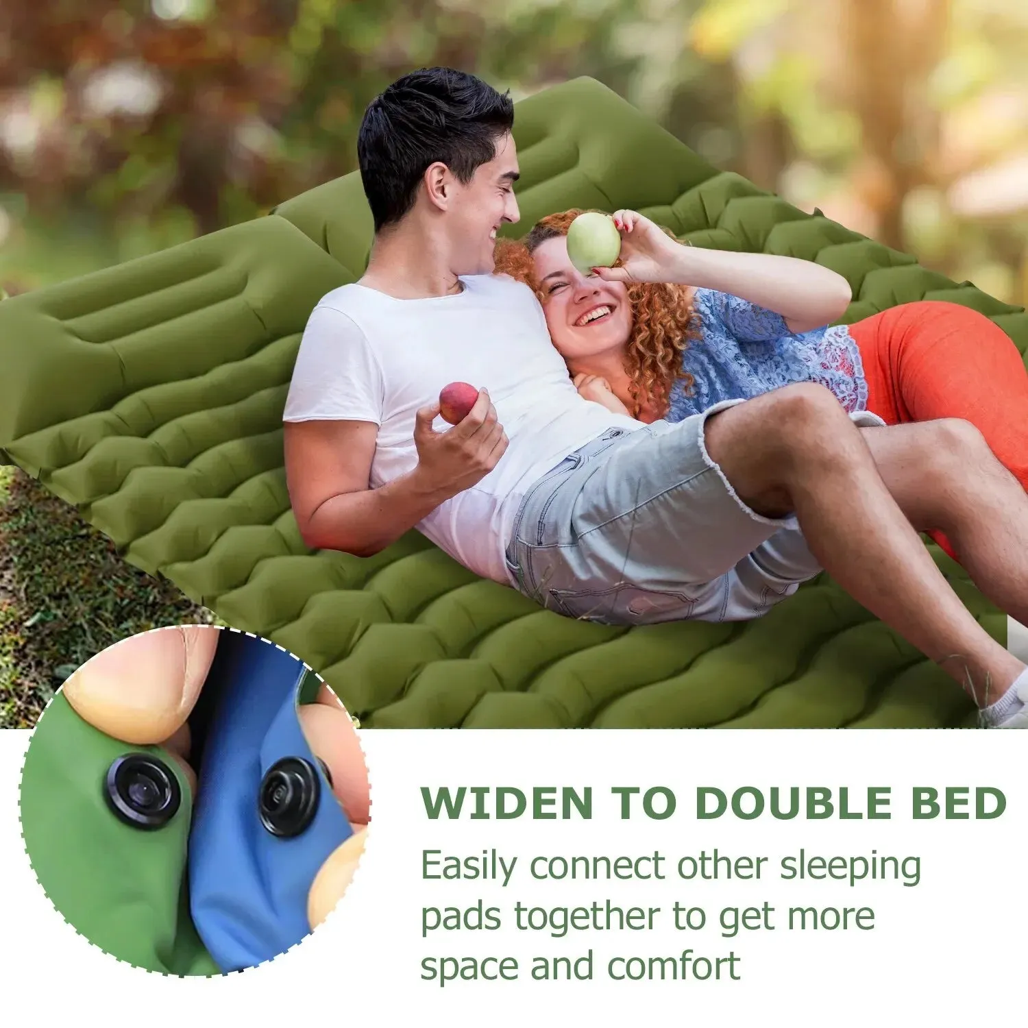 Outdoor Camping Inflatable Mattress - Thicken Sleeping Pad with Built-in Pillow & Pump for Travel, Hiking, Climbing