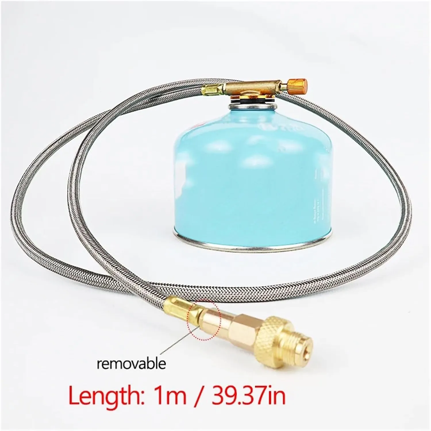 Outdoor Camping Stove Butane Gas Adapter Split Stove Converter Connection Hose Outdoor Cooking Camping Equipment Accessories (Color : Adapter and Tube-A)