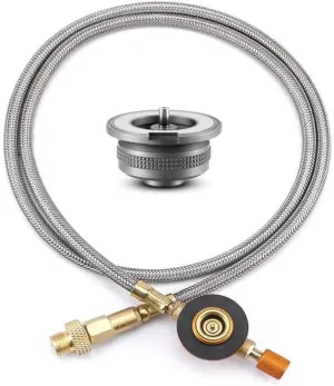 Outdoor Camping Stove Butane Gas Adapter Split Stove Converter Connection Hose Outdoor Cooking Camping Equipment Accessories (Color : Adapter and Tube-A)