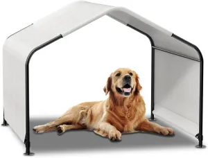 Outdoor Dog Shade 4'x4'x3' Dog Tent for Large Medium Dogs - Waterproof Pet Tent for Medium to Large Dogs, Cats, and Livestock with Sturdy Steel Frame and Ground Nails