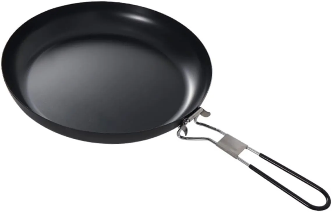 Outdoor Folding Skillet Pan 9 Inch Non-stick Camping Cookware Portable Bbq Frying Pan Iron Skillet