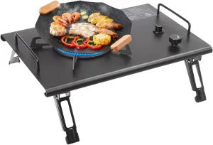 Outdoor Gas Stove,Desktop & Embed Folding Single-Burner Gas Stove,Electronic Ignition Camping Cooking Stove,Foldable Gas Stove with Carrying Handle for Apartment Outdoor,13,648 Btus