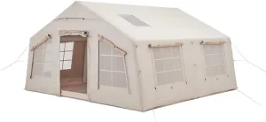 Outdoor Inflatable Camping Tent, 13m² Glamping Tent with Air Pump, Easy Setup 4-Season Windproof Tent for Fishing, Hiking, Camping, and Family Adventures