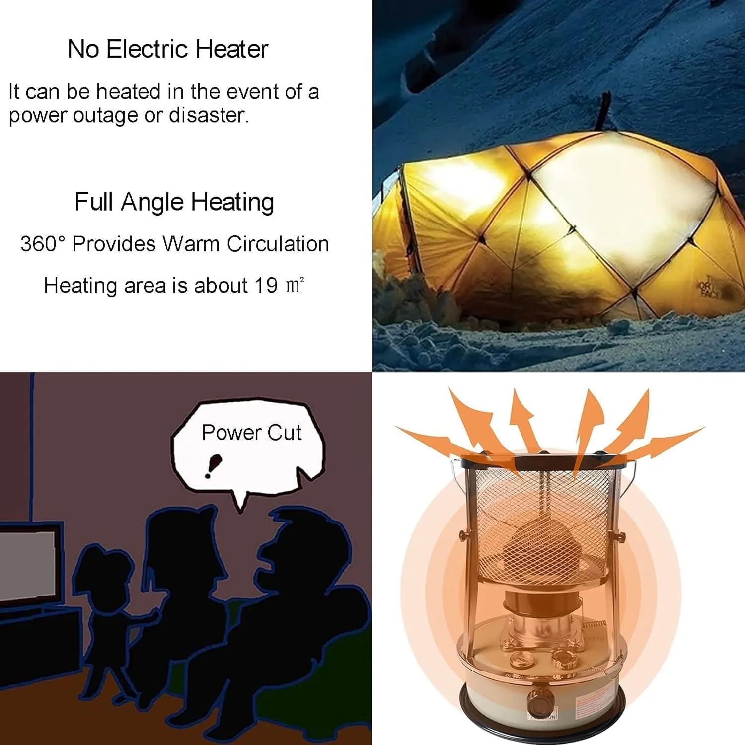 Outdoor Liquefied Gas Heater, Kerosene Stove Heater, Portable Indoor Propane Heater, Camping Stove, Tent Heater