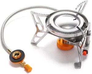 Outdoor Mini Burner Stove, 4600W Power Windproof Burner Camping Gas Stove Backpacking Hiking Accessory