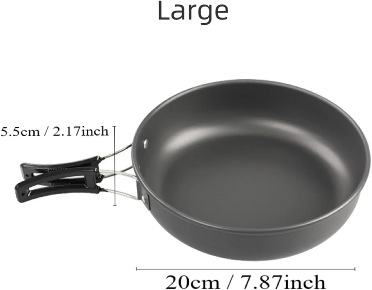 Outdoor Pan Pot Ultra-Light Hard Aluminum Alloy Picnic Cookware Set Camping Cookware Frying Pan Camping Hike Utensils (Size : L)
