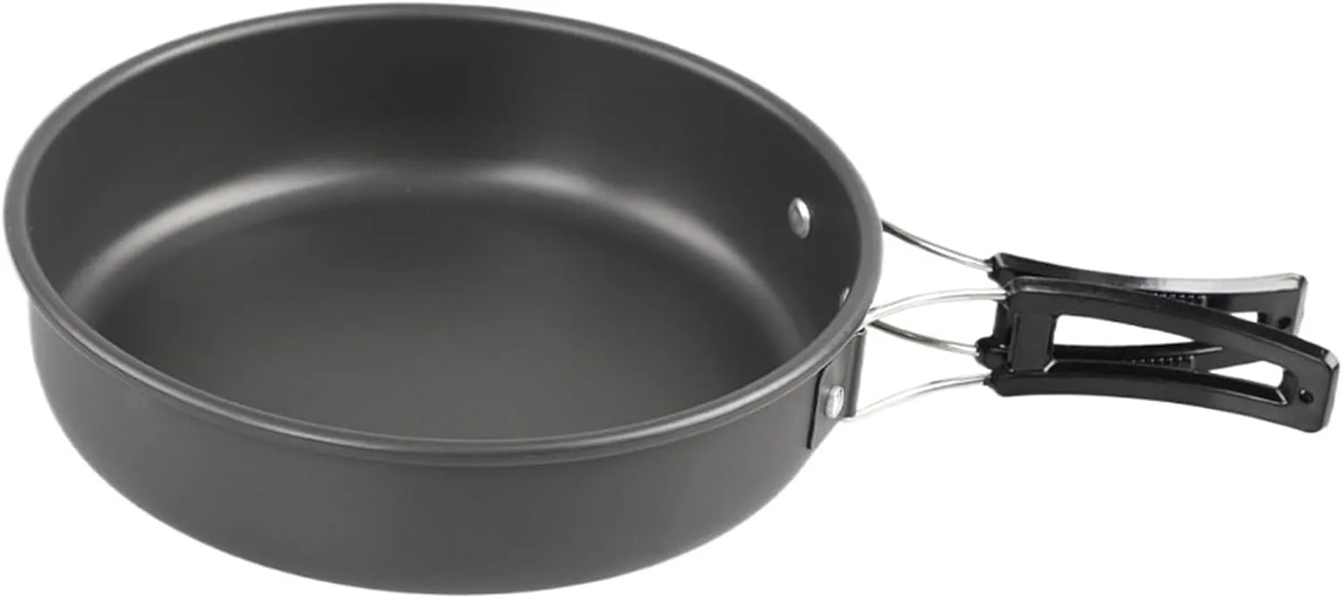 Outdoor Pan Pot Ultra-Light Hard Aluminum Alloy Picnic Cookware Set Camping Cookware Frying Pan Camping Hike Utensils (Size : M), Medium