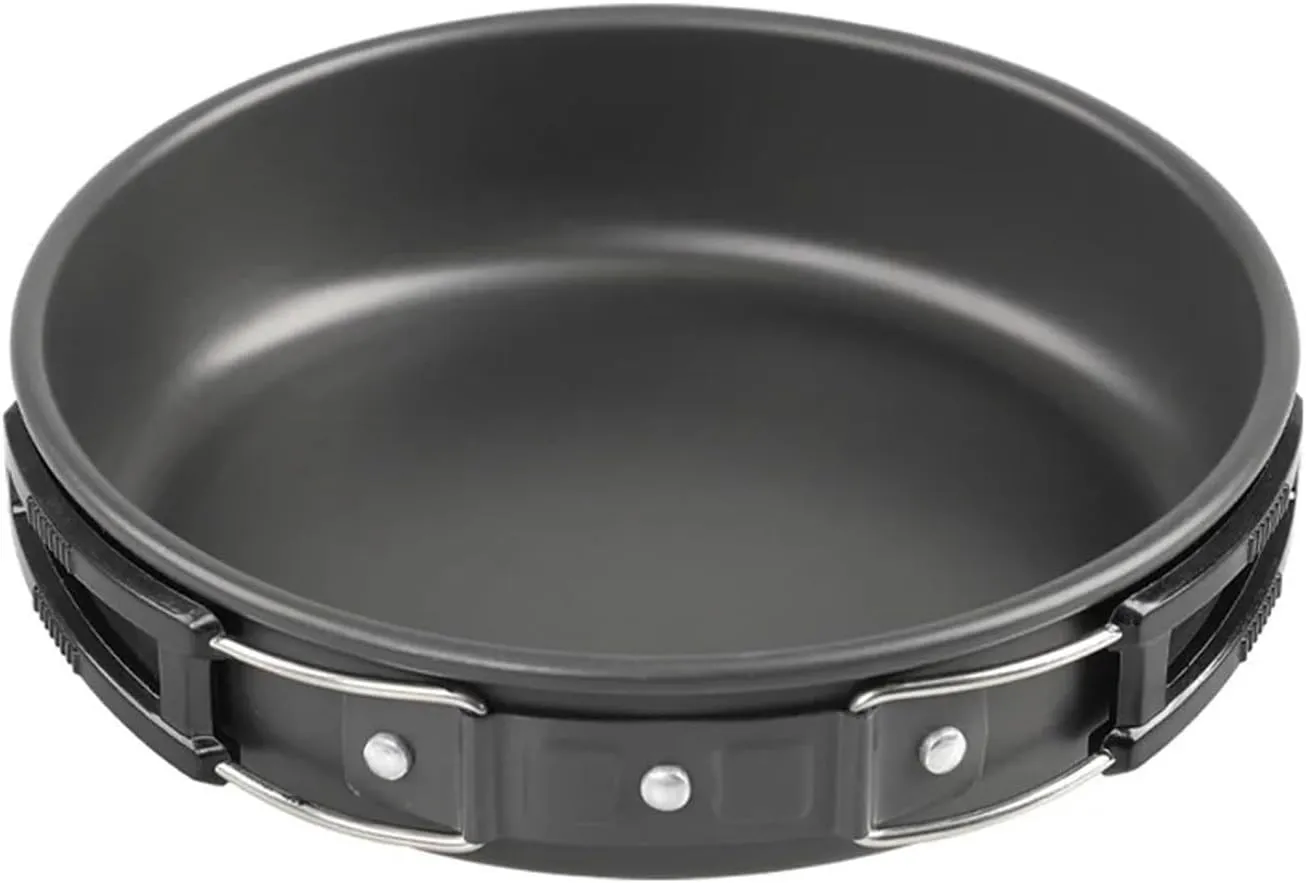 Outdoor Pan Pot Ultra-Light Hard Aluminum Alloy Picnic Cookware Set Camping Cookware Frying Pan Camping Hike Utensils (Size : M), Medium