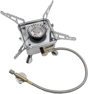 Outdoor Propane Camping Stove Lightweight Mini Gas Burner Stainless Steel Base for Hiking Picnic