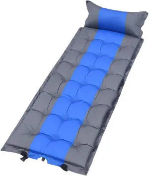 Outdoor Single Automatic Inflatable Mattress, Camping Indoor air Mattress, Tent Sleeping mat Thickened Floor mat(Color:Blue)