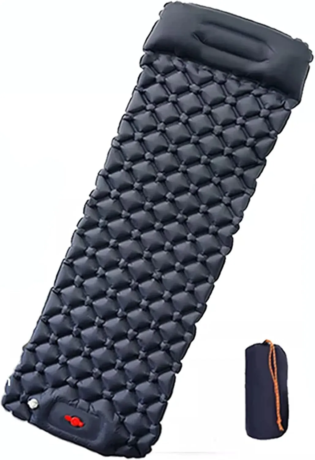 Outdoor Sleeping Pad, Camping Inflatable Mattress with Pillows Travel Mat Folding Bed, Ultralight Air Cushion Hiking Trekking,Black