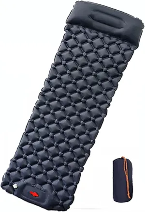 Outdoor Sleeping Pad, Camping Inflatable Mattress with Pillows Travel Mat Folding Bed, Ultralight Air Cushion Hiking Trekking,Black