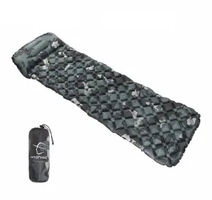 Outdoor Sleeping Pad Camping Inflatable Mattress with Pillows Travel Mat Folding Bed Ultralight