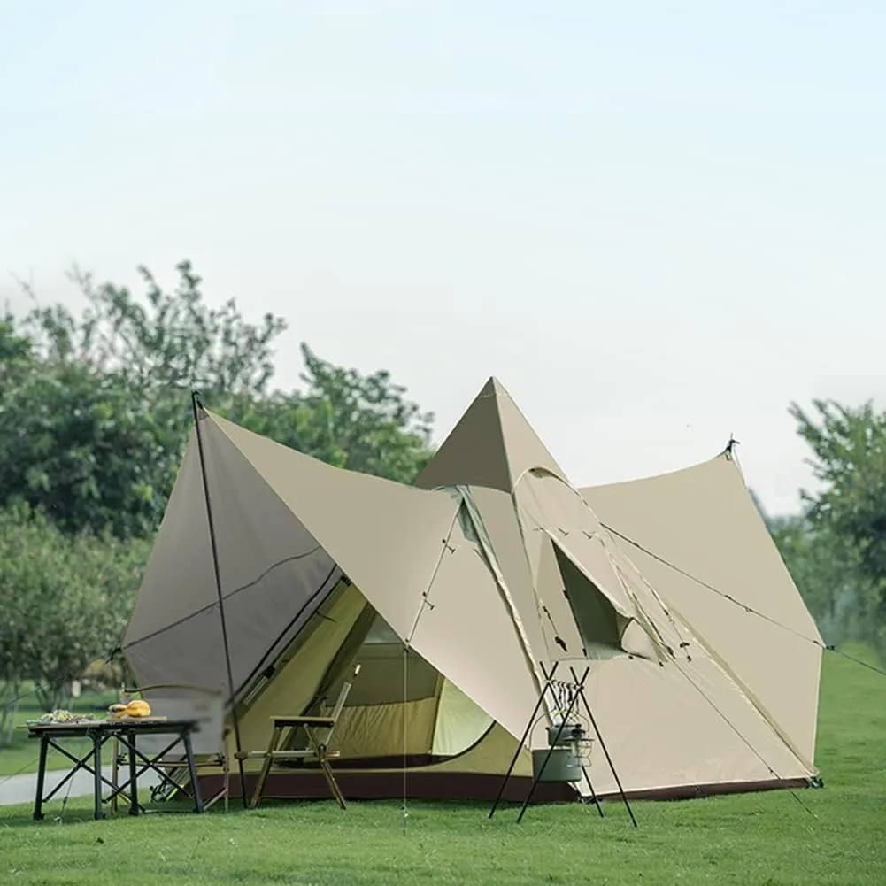 Outdoor Tipi Tent Portable Tent Water-Resistant & UV Protection Sun Shelter Camping Tent with Carrying Bag for Camping, Hiking, Climbing, Travel