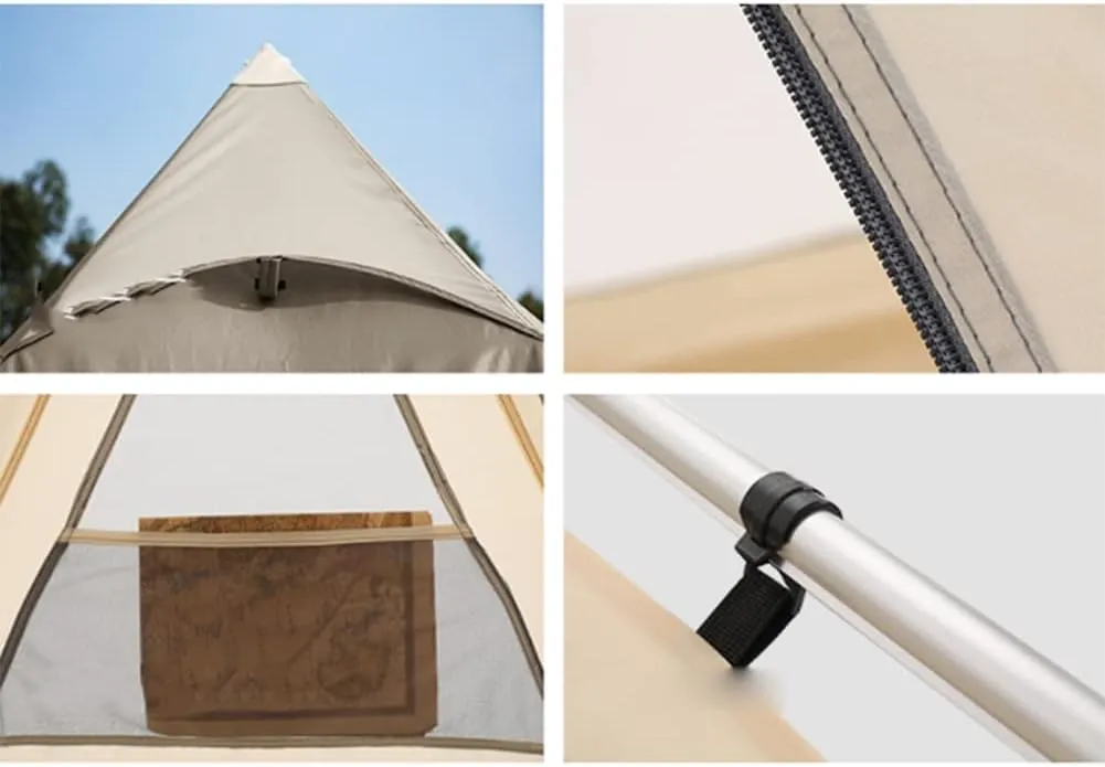 Outdoor Tipi Tent Portable Tent Water-Resistant & UV Protection Sun Shelter Camping Tent with Carrying Bag for Camping, Hiking, Climbing, Travel