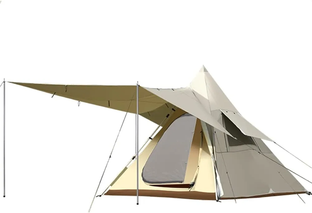 Outdoor Tipi Tent Portable Tent Water-Resistant & UV Protection Sun Shelter Camping Tent with Carrying Bag for Camping, Hiking, Climbing, Travel
