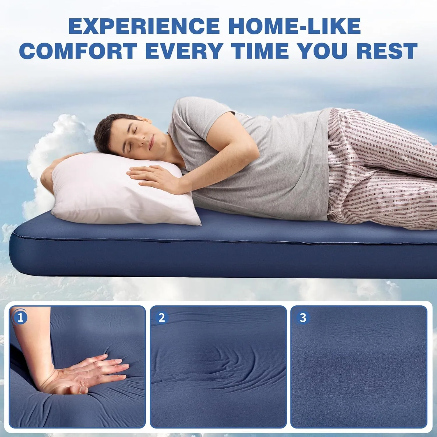 OUTSKIRT Ultralight Self Inflating Sleeping Pad, 4" Thick Camping Mattress with Pump Pack, 9.5 R-Value Insulated Sleeping Mat, Portable Camping Bed for Tent, Car, Truck or Van, 4 Season Camp Mattress