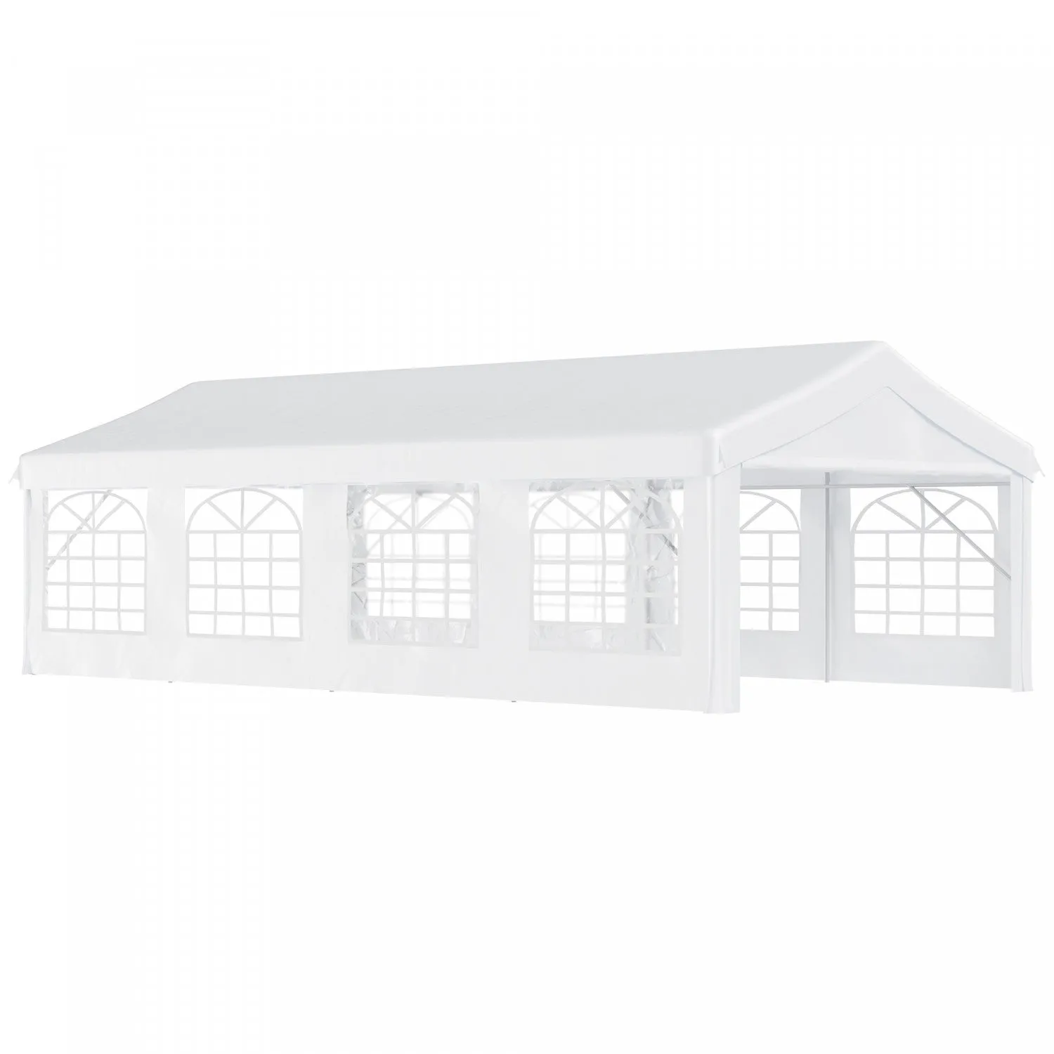Outsunny 13’x26’ Heavy-duty Outdoor Carport Party Event Tent Patio Gazebo Canopy With 4 Sidewalls, W|Outsunny 13'x26' Abri D'auto Exterieur Robuste, Tente D'evenement De Fete Patio Gazebo Canopee Avec