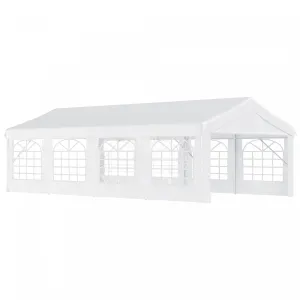 Outsunny 13’x26’ Heavy-duty Outdoor Carport Party Event Tent Patio Gazebo Canopy With 4 Sidewalls, W|Outsunny 13'x26' Abri D'auto Exterieur Robuste, Tente D'evenement De Fete Patio Gazebo Canopee Avec