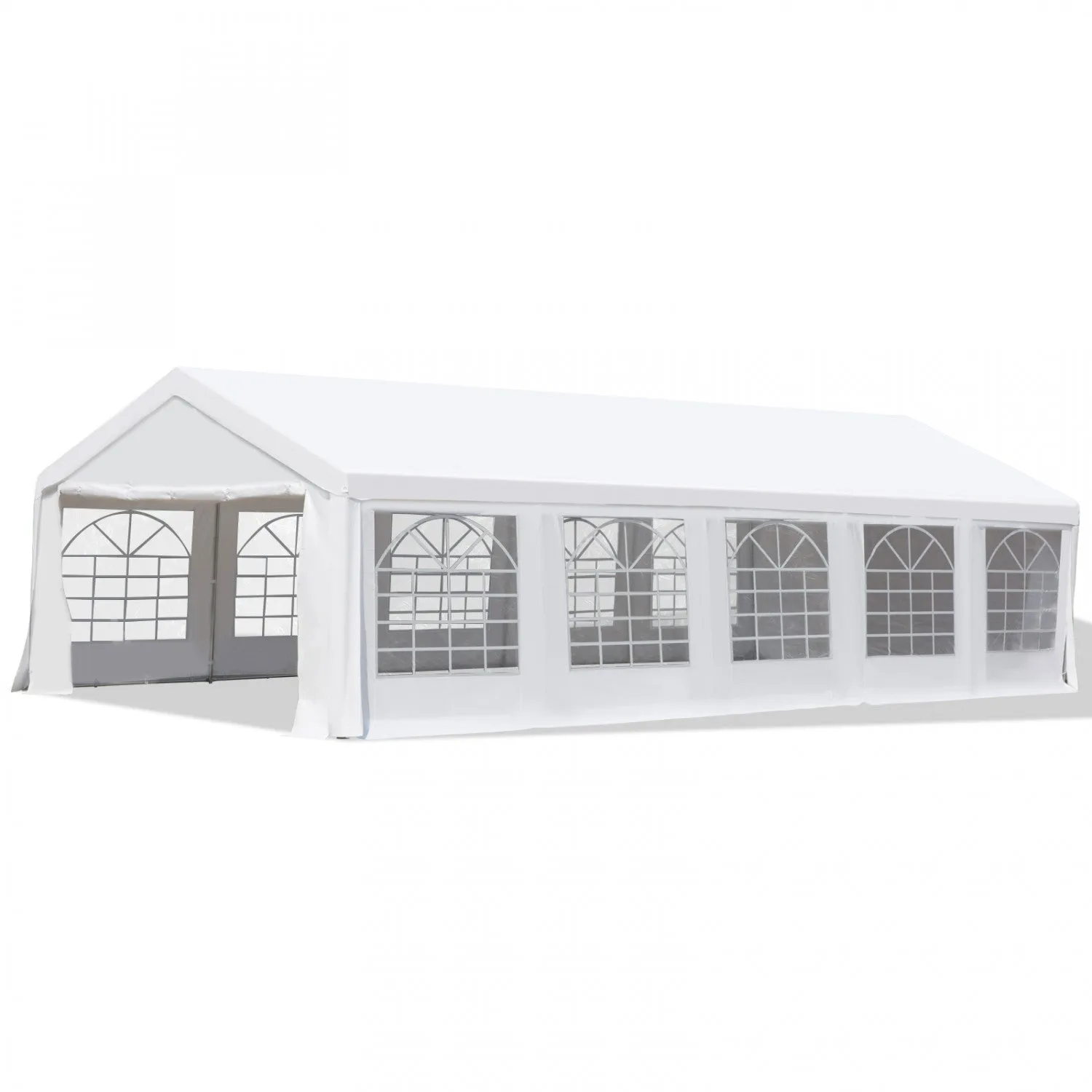 Outsunny 16'x32' Large Party Tent & Carport With Removable Sidewalls And Windows, Portable Garage Ca|Outsunny Heavy Duty 32x16ft Grand Carport Canopy Event Party Tente Gazebo Blanc
